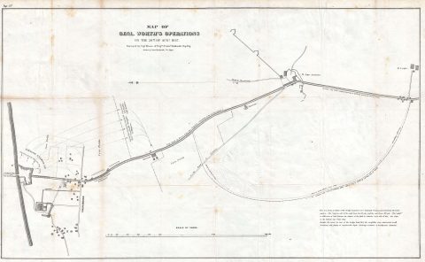 1847 Hardcastle Map of General Worth's Division at the Battle of Churubusco