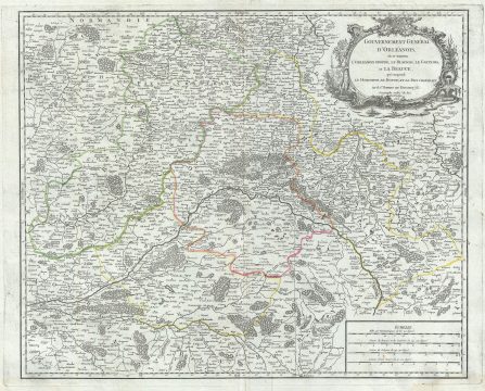 1753 Vaugondy Map of the Orleans Region, France
