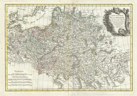 1778 Rizzi Zannoni Map of Poland and Lithuania