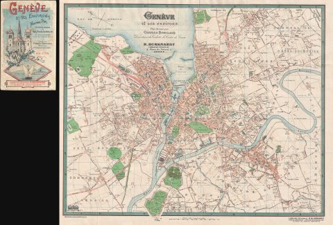 1900 Bobillier Map of Geneva and its Environs