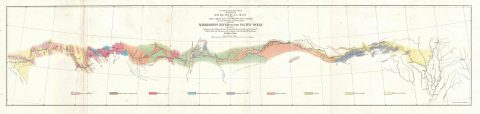 1854 Blake Geological Route Map of the American West: Mississippi River to Los Angeles
