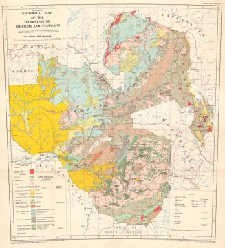1961 Geological Map of Rhodesia and Nyasaland (Zimbabwe)