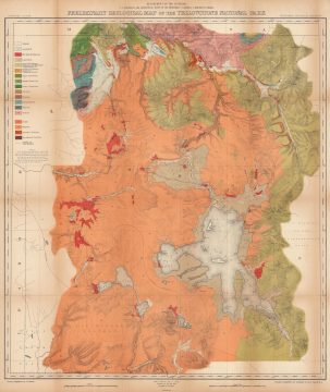 1878 Hayden Geological Map of Yellowstone National Park, Wyoming