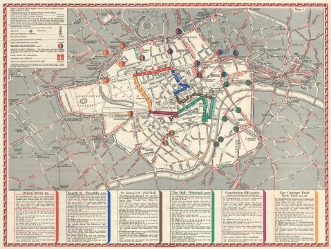 1937 Geographia Map of the Coronation Route of King George VI, London