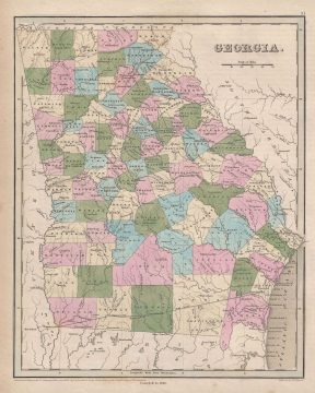 1846 Bradford Map of Georgia