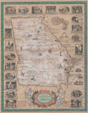 1938 Christopher Murphy D.A.R. Pictorial Map of Georgia