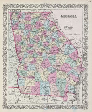 1856 Colton Map of Georgia