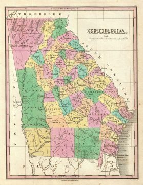 1827 Finley Map of Georgia