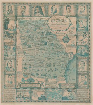 1957 Poteat Pictorial Map of Georgia