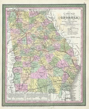 1854 Mitchell Map of Georgia