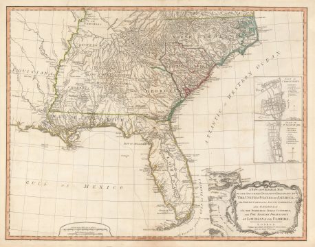 1794 Laurie and Whittle Map of Florida, Georgia, Carolina