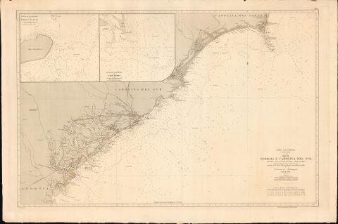 1868 Dirección de Hidrografía Chart of Georgia, South Carolina Coast