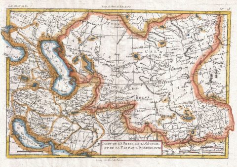 1780 Raynal and Bonne Map of Central Asia