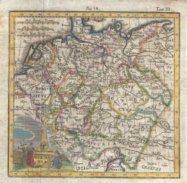 1742 Henerichs Map of Germany