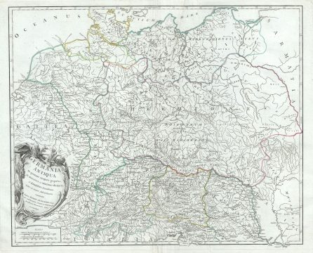1756 Vaugondy Map of Germany in Antiquity