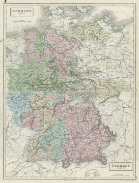 1851 Black Map of Germany