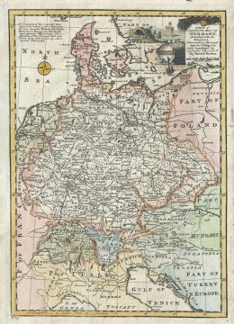 1747 Bowen Map of Germany, Austria, Switzerland, Bohemia and the United Provinces