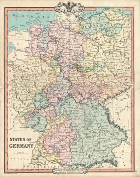 1850 Cruchley Map of Germany