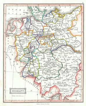 1845 Ewing Map of Germany