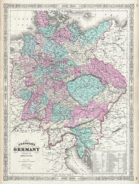 1865 Johnson Map of Germany