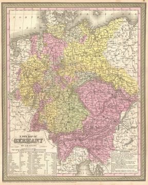 1854 Mitchell Map of Germany