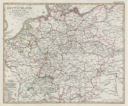 1854 Perthes Map of Germany's Roads and Railways