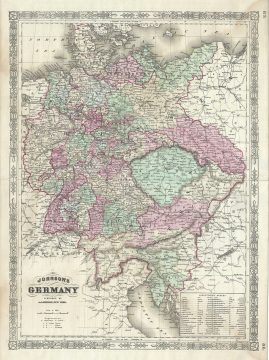 1866 Johnson Map of Germany