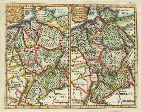 1661 Cluver and Jansson Map of Germany Under Caesar and Trajan