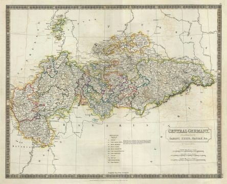 1835 Hall Map of Central Germany : Saxony, Hesse, Nassau