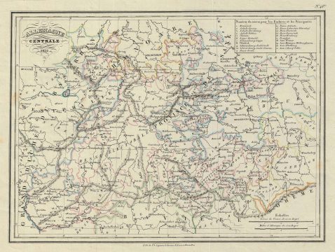 1835 Malte-Brun Map of Central Germany