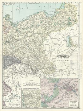1891 Rand McNally Map of Eastern Germany and Prussia