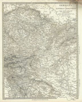 1832 S.D.U.K. Subscriber's Map of Czech Republic, Hungary, Austria and Croatia