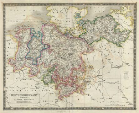 1835 Hall Map of Northern Germany : Hanover, Brunswick, Mecklenburg