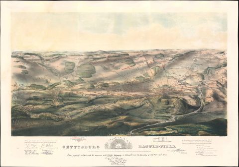 1863 Proof State of Bachelder's Iconic View of the Battle of Gettysburg