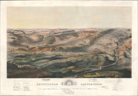 1863 Proof State of Bachelder's Iconic View of the Battle of Gettysburg