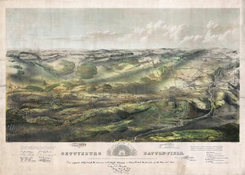 1863 Proof State of Bachelder's Iconic View of the Battle of Gettysburg