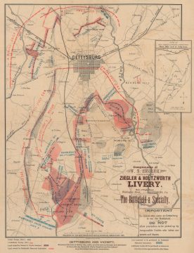 1888 Gettysburg Battlefield Memorial Association Map of Gettysburg and Vicinity