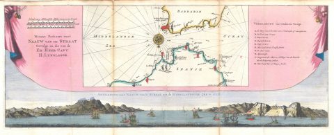 1747 Ratelband Map of Gibraltar