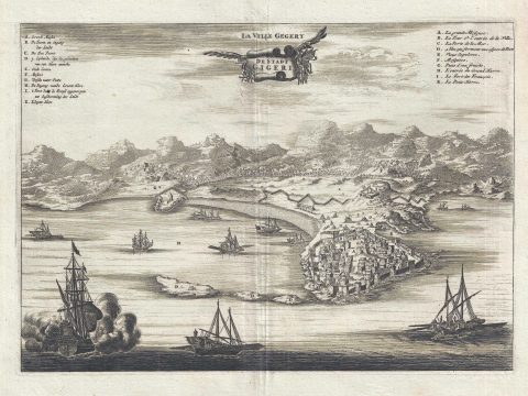 1686 Dapper View of Gigeri (Gegery), Algeria
