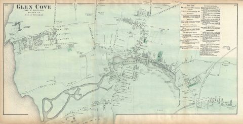 1873 Beers Map of Glen Cove, Queens, New York City