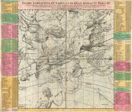 1742 Doppelmayr Map of the Constellations Leo and Virgo
