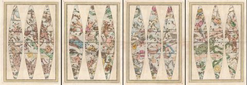1792 Cassini Celestial or Star Map (in gores, 4 maps)