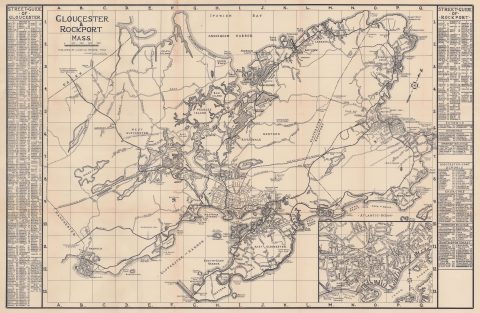 1947 Lucas Company Map of Gloucester and Rockport, Massachusetts and Environs