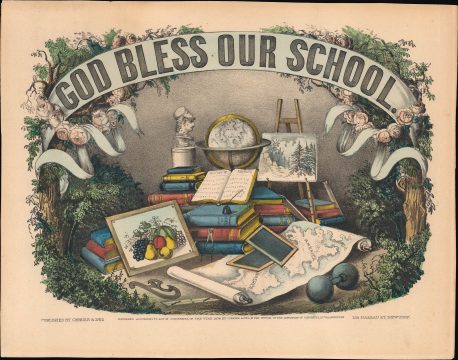 1874 Currier and Ives Educational Broadside