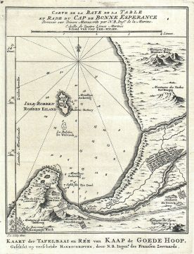 1773 Bellin Map of the Cape of Good Hope, Capetown, South Africa
