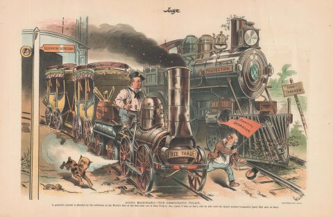 1893 Gillam Political Cartoon Criticizing the Government Response to the Panic of 1893