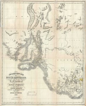 1853 Phillip Map of the Gold Fields of South Australia and Victoria