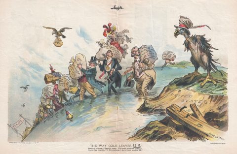 1897 Gillam Political Cartoon Satirizing America's Economic Woes