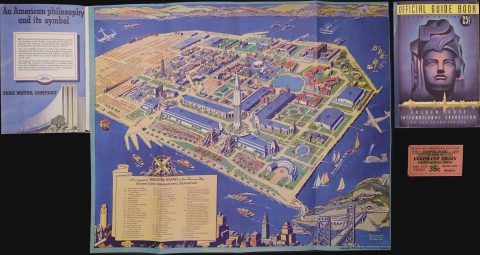 1939 Taylor Pictorial View of Treasure Island, San Francisco (Golden Gate Int'l Expo)