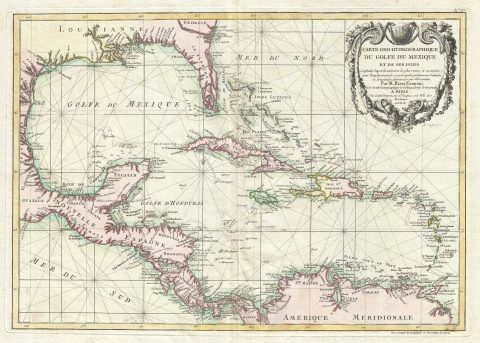 1783 Zannoni Map of the Gulf of Mexico, Central America and the West Indies (Caribbean)